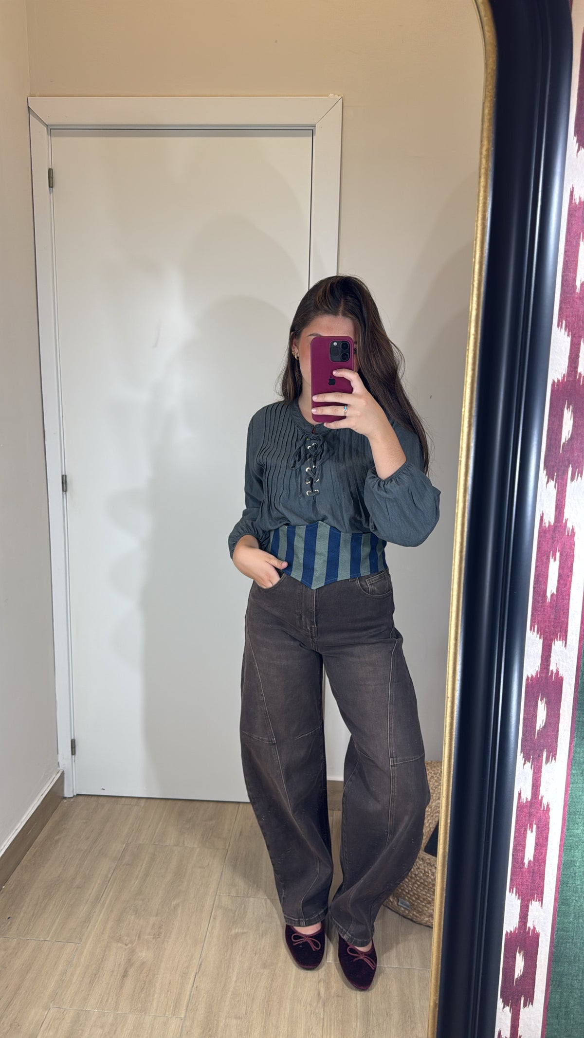 Blusa cordón Gris