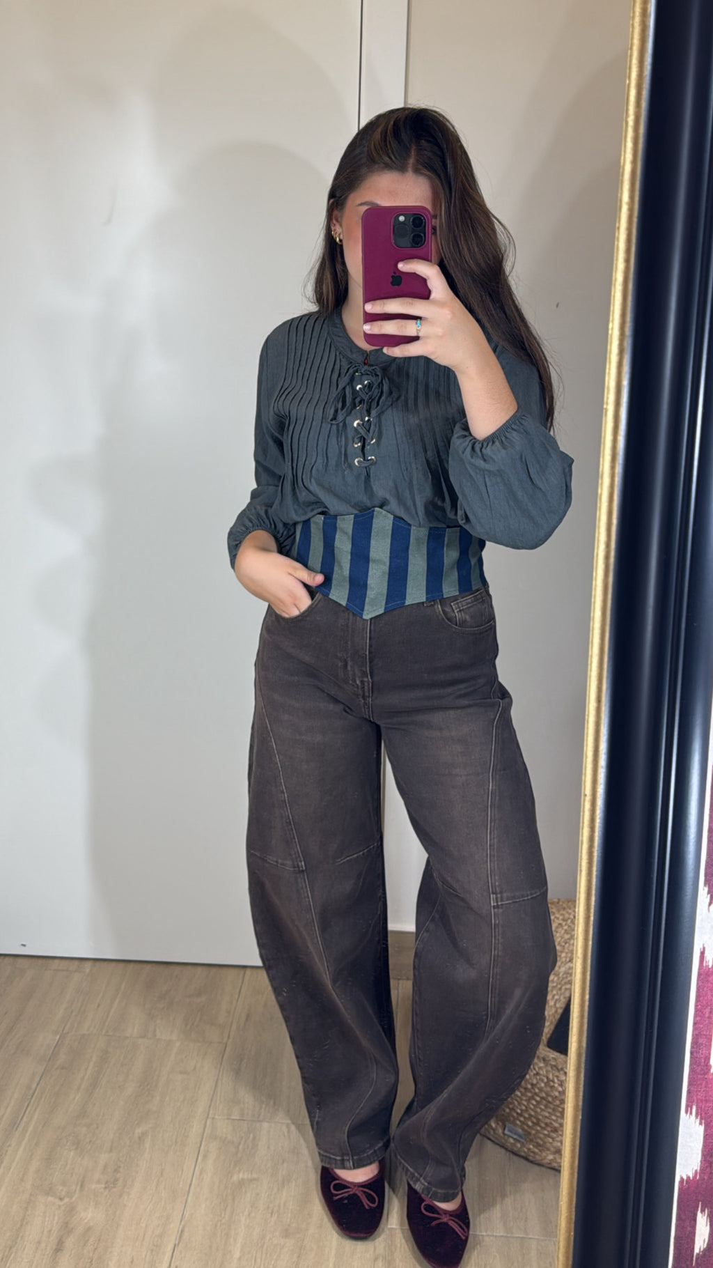 Blusa cordón Gris