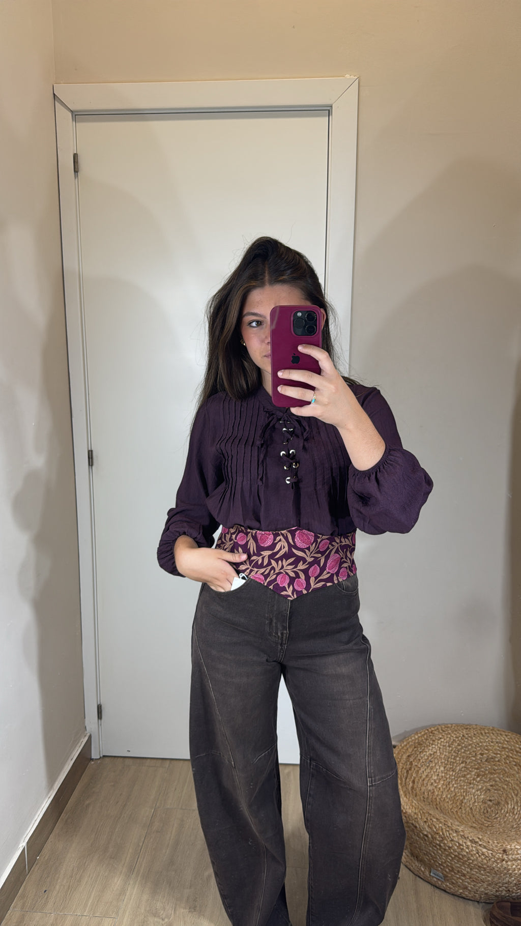 Blusa cordón Berenjena