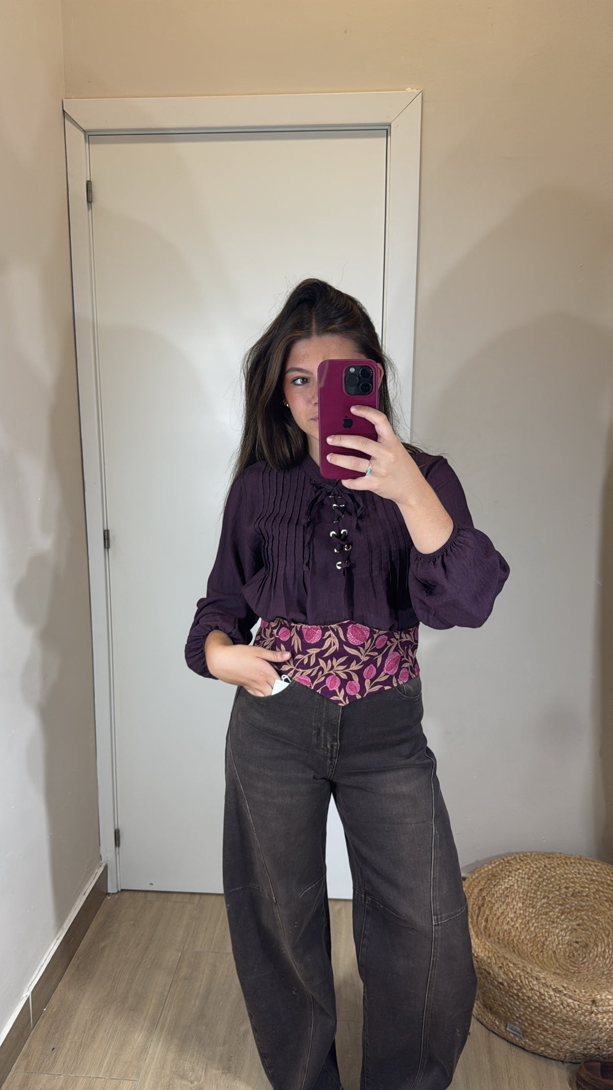 Blusa cordón Berenjena